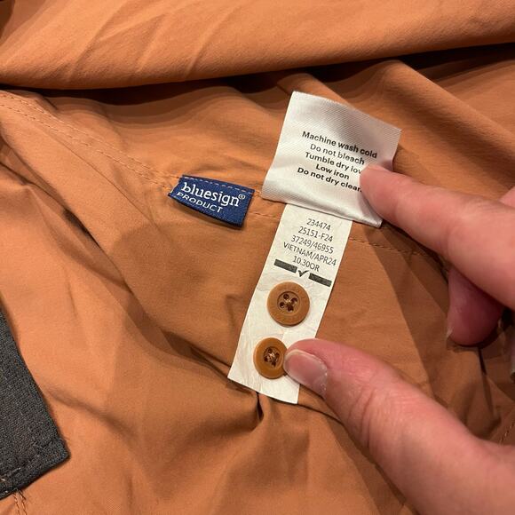 REI Men's Long Sleeve Button Down Hiking Shirt Sz 2XL Orange Outdoor Gorpcore - Picture 3 of 7